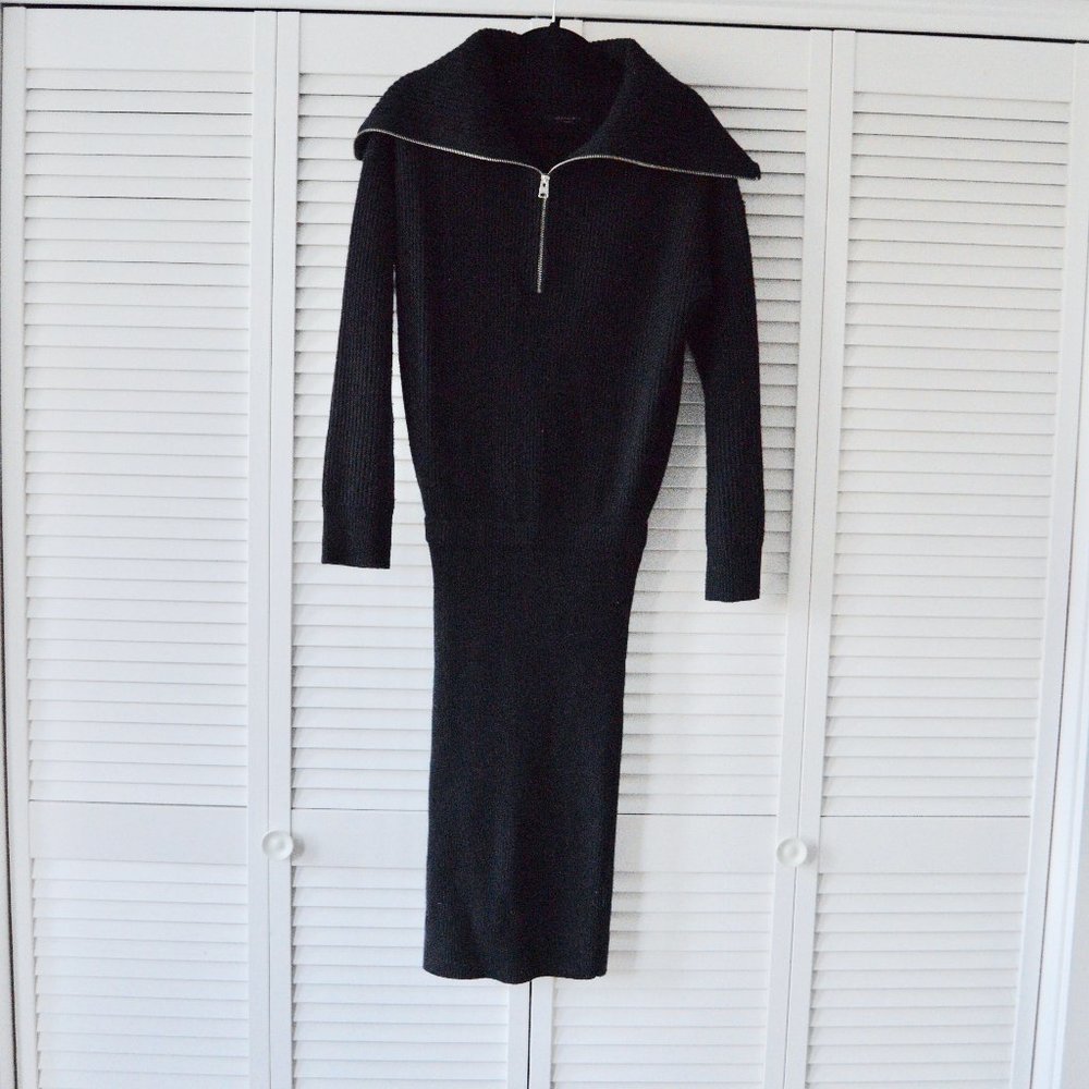 ALL SAINTS Ami Rib-Knit Blouson Sweater Dress Size Small | Size Small